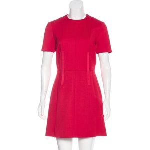 GORGEOUS CARVEN RED WOOL MINI DRESS NWT